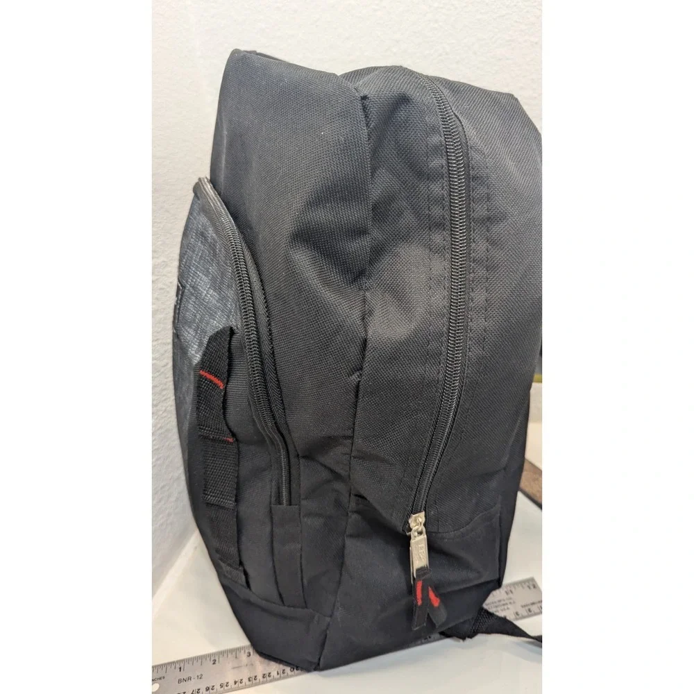 Pro Sport Backpack School Light‎ 2 Pocket Zipper Black Day pack Nwt Adjustable